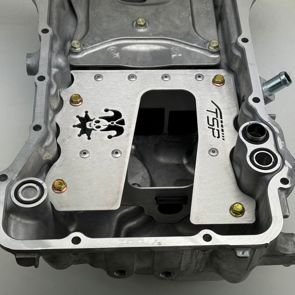 Civic oil pan baffle close up