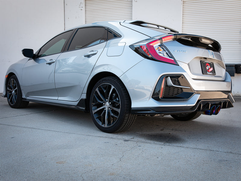 Honda Civic X Sport aFe Takeda 3in 304 SS Cat-Back Exhaust System - Blue Flame Tips