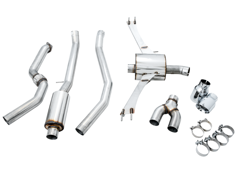 Honda Civic X Si AWE Tuning Touring Edition Exhaust w/Front Pipe & Dual Chrome Silver Tips