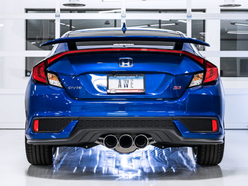 Honda Civic X Si AWE Tuning Touring Edition Exhaust w/Front Pipe & Triple Chrome Silver Tips