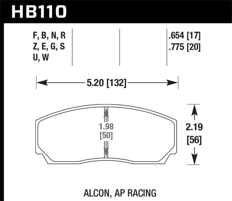 Honda Civic X Hawk HPS 5.0 Brake Pads for Wunderladen Racing Big Brake Kit