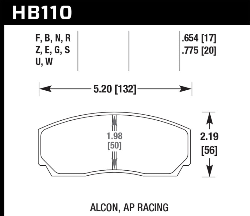 Honda Civic X Hawk HPS Brake Pads for Wunderladen Racing Big Brake Kit