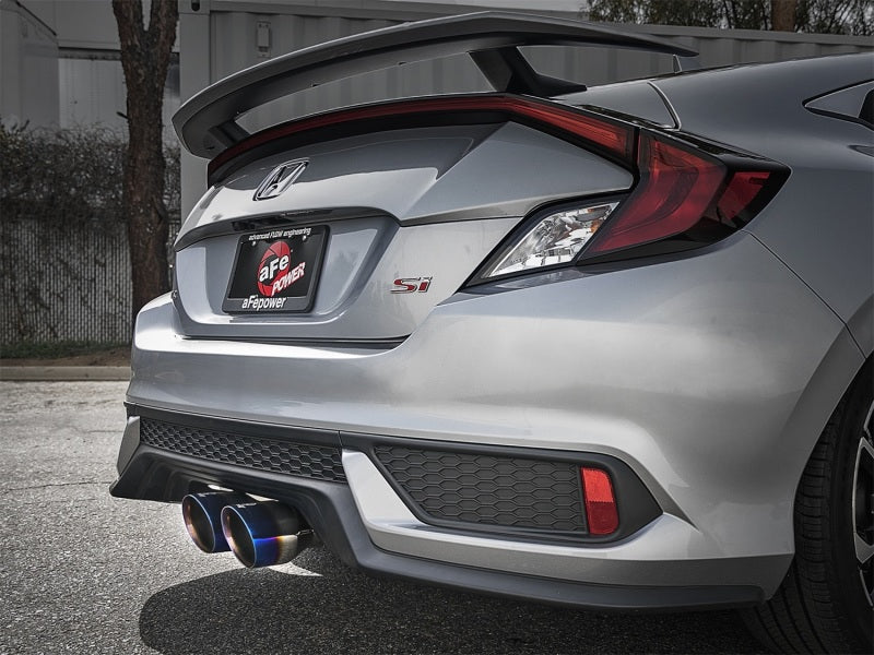 Honda Civic X Si Coupe aFe Takeda 3in 304 SS Cat-Back Exhaust System - Blue Tips