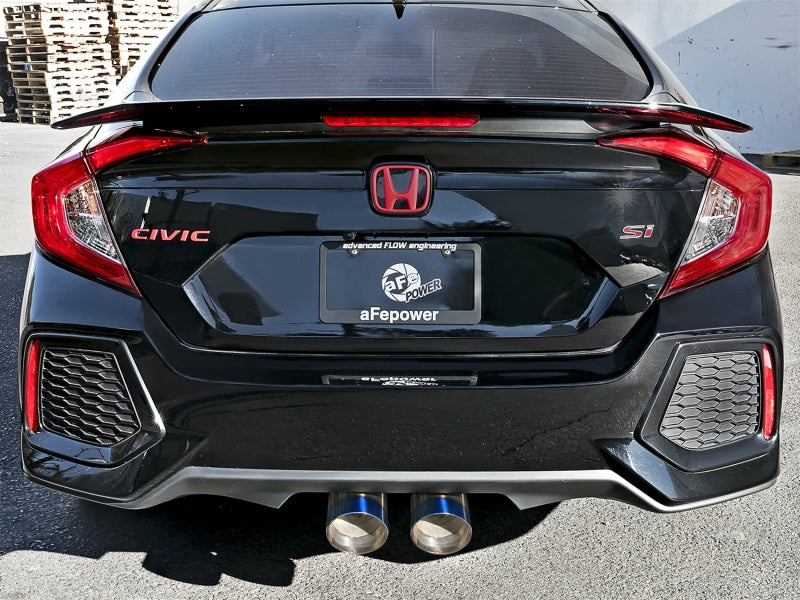 Honda Civic X Si Sedan aFe Takeda 3in 304 SS Cat-Back Exhaust System - Blue Tips