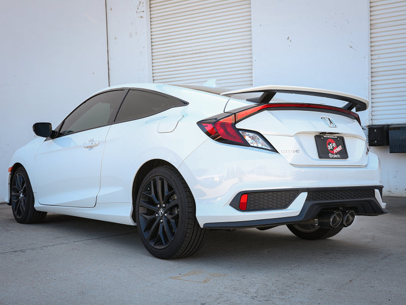 Honda Civic X Si Coupe aFe Takeda 2.5in 304SS Cat-Back Exhaust System Carbon Fiber Tips