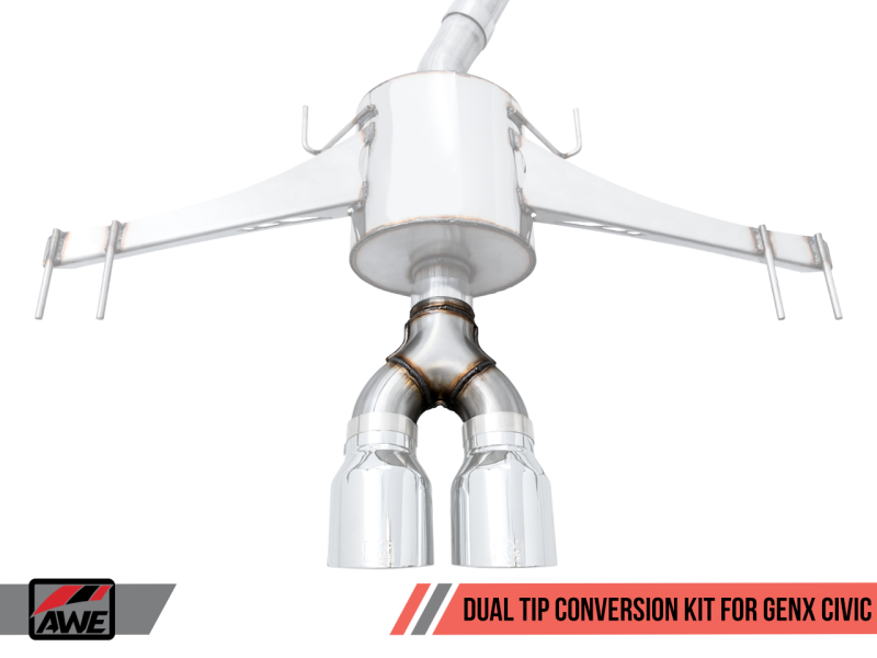 Honda Civic X Si 1.5T AWE Tuning Triple-to-Dual Tip Conversion Kit