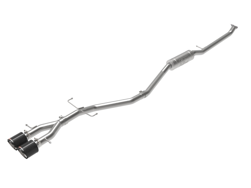 Honda Civic X Si Coupe aFe Takeda 2.5in 304SS Cat-Back Exhaust System Carbon Fiber Tips