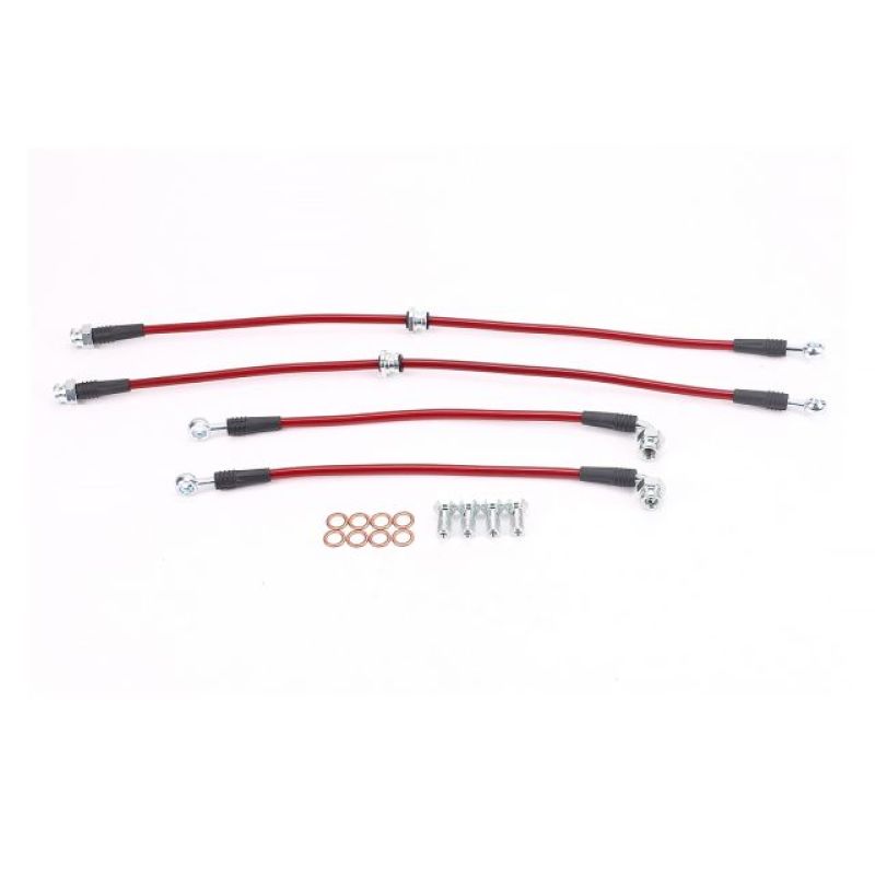 Mitsubishi Evo 8/9 Power Stop Front & Rear SS Braided Brake Hose Kit